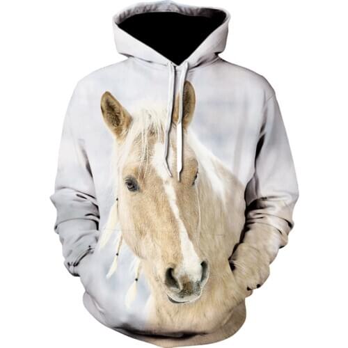 2020 Hot Sale Sweatshirt Men Women 3D Hoodies Print Brown Horse Animal Pattern Pullover Unisex Casual Creative Oversized Hoodies