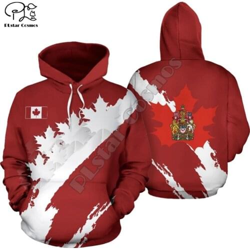 PLstar Cosmos Canada Flag National Emblem 3D Printed Hoodies Sweatshirts Zip Hooded For Man/Woman Casual Streetwear Style-C28