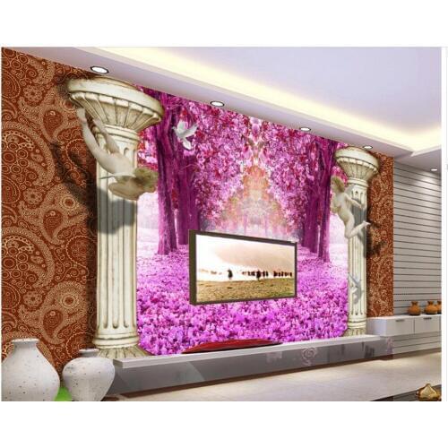 Home Decoration Roman column flower corridor 3d stereoscopic wallpaper 3d wall murals wallpaper