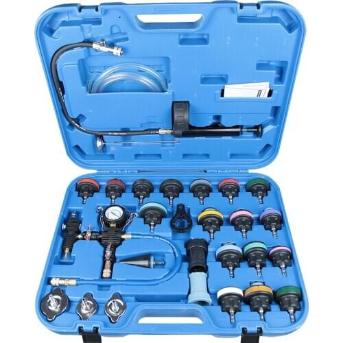 28Pcs Universal Radiator Pressure Tester Vacuum Type Cooling System Test Detector Set Testeur Refroidissement
