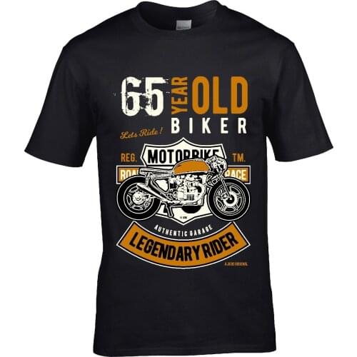 65 Year Old Legendary Biker Vintage Motorcycle Mens T-Shirt 65Th Birthday Gift Men Fashion 2019 Rude Top Tee O-Neck Print Shirt