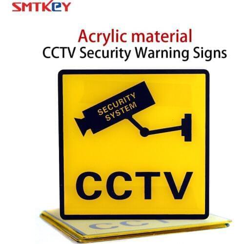 SMTKEY Waterproof Acrylic board material cctv security Warning signs