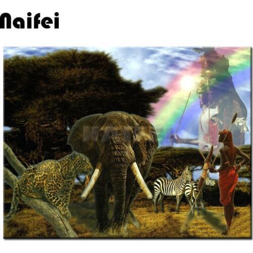 Needlework embroidery pattern DIY Diamond Painting African Animal Diamond Embroidery Elephant Zebra Wall stickers h97