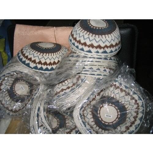 HIGH QUALITY HANDMADE KNITTED YARMULKE KIPPAH BIG SIZE 3 PIECES PER LOT