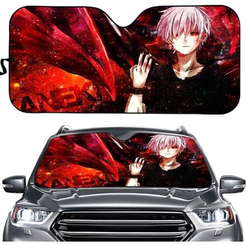 Japan Tokyo Ghoul Anime Car Sun Shade Cover for Interior Front Window Car Accessories UV Protected Foldable Windshield Sunshade