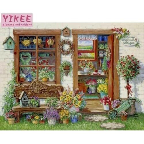 YIKEE Flower Mosaic Diamond 5D Diamond Embroidery Sale Diamond Art Mosaic Crystal Handicraft Wall h800