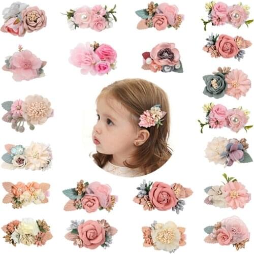 Girls Flower Hair Clip Fully Lined Barrettes Lovely Design Headdress Skin Friendly Easy Match with Various Hairstyle