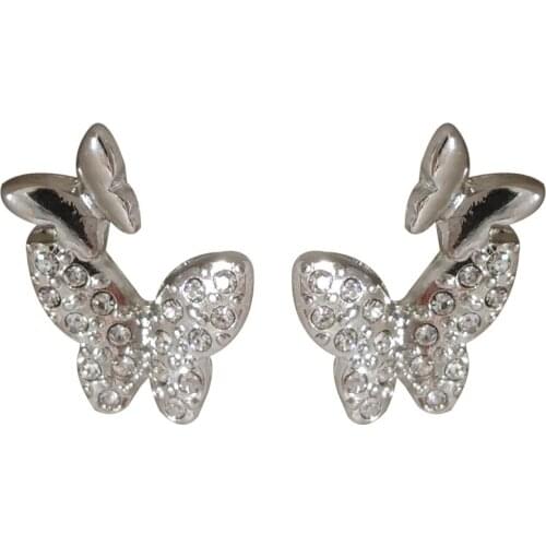 Wholesale S925 Silvery Pin Bow Ear Stud Girly Style Simple Cool Lady Charm Daily Ear Clip Earrings Wholesale