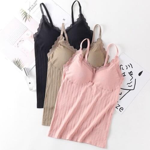 Women 2021 Spring Fashion Slim Sexy Bottoming Vest Tops Female Lace Solid Color Camisoles Tops Ladies V-neck Sleeveless Tops J35