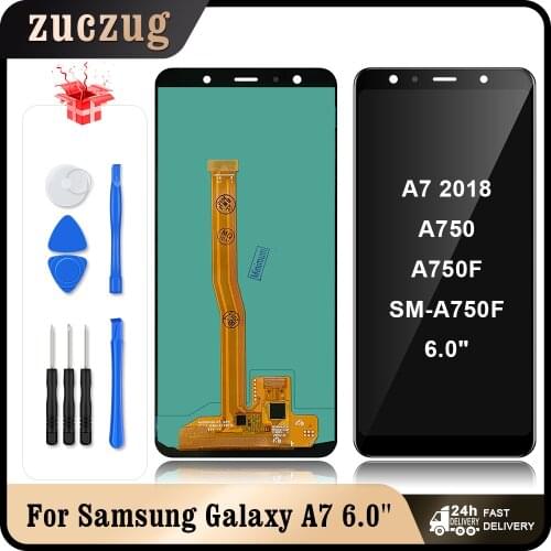 6.0" OLED For Samsung Galaxy A7 2018 A750 LCD Display Touch Screen Digitizer Assembly For Samsung A750 A750F SM-A750F