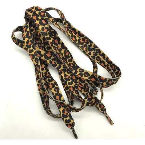 1 Pair Newest Classic Leopard Print Shoelaces Women Girl Men Flat Laces Applicable to all kinds of shoes for Outdoor Activities