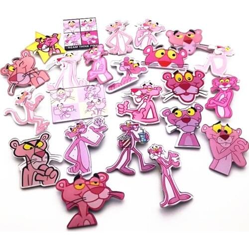 1Pcs Naughty Pink Panther for Women Kids Lapel Brooches Pins Backpack Clothes Scarf Decoration Badges Beautiful Gift