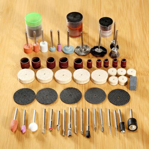100pcs/kit Rotary Tool Accessories Mini Drill Set Grinding head Slice Files Sanding Polishing Cutting Drilling Abrasive Bit 1/8"