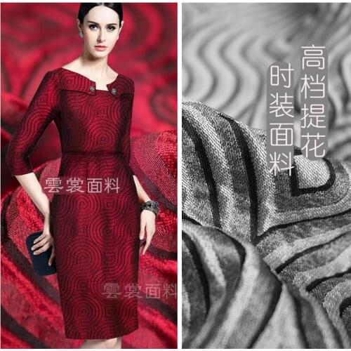 160cm fashion jacquard fabric Italian brand yarn-dyed fashion cheongsam dress jacquard fabric material wholesale cloth