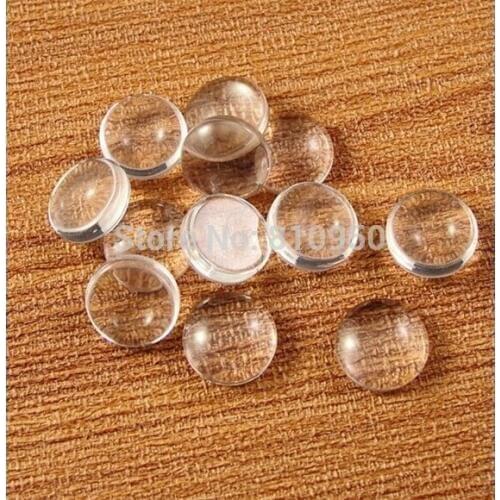 200pcs 8mm Round Flat Back Glass Domes Cabochons Cameo Settings Fit Pendant Ring Earring Necklaces Base Pendant Decoration