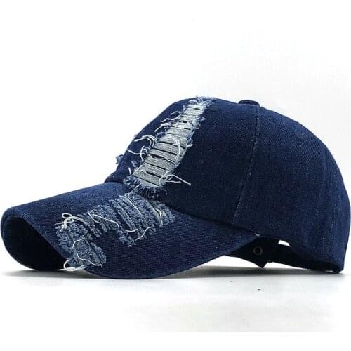 2020 spring and autumn fashion worn denim cap summer outdoor leisure visor hat trend hole baseball caps hip hop sport hats