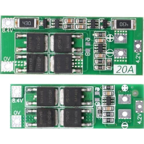 2S 20A 7.4V 8.4V Li-ion Lithium Battery 18650 Charger PCB BMS Protection Board
