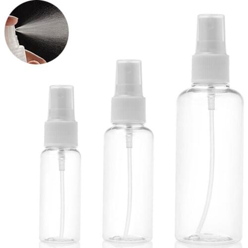 500 Sets Empty Spray Bottle 10ml 30ml 50ml 60ml 100ml Essential oil Perfume Liquid Vial Refillable PET Plastic Atomizer Bottles