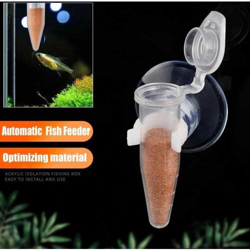 Automatic Fish Feeder Tapered Aquarium Red Worm Feeding Feeder Funnel Cup Fish Food Feed Tool Aquarium Feeder With Suction Cup