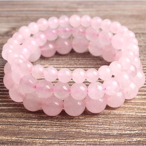 Ling Xiang 4/6/8/10/12mm Fashion natural Jewelry powder crystal beads bracelet be fit for men and women Accessories and amulets