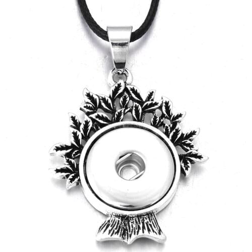 New Life of Tree Snap Pendant Necklace 18mm Snap Button Jewelry Interchangeable Necklace With Chain Button Jewelry