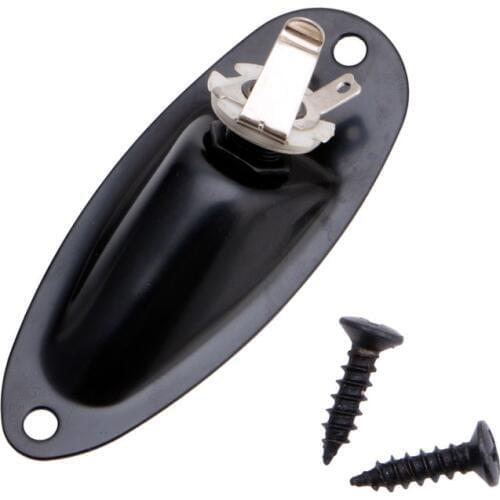 Black Boat Input Output Jack Plate Socket With Screws For Fender Strat Guitar PXPF