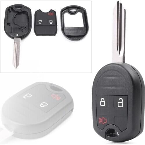 Black Uncut Blank Key 3 Buttons Remote Key Shell Case Replacement Key Case for Ford F-150 250 350