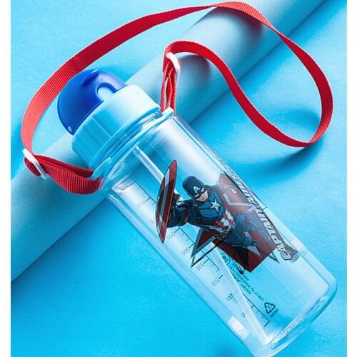 500 ML Disney boys Captain America Cartoon cups With straw kids boys Feeding sport Bottles