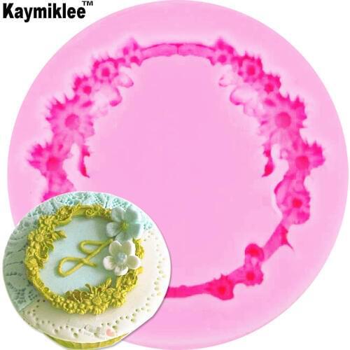 F1040 flower wreath shower party fondant molds,silicone mold soap,candle moulds,sugar craft tools,chocolate moulds,bakeware