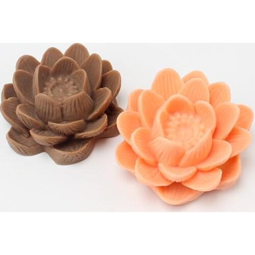 Molds for Soap Making 3D Lotus Flower Shape Silicone Candle Mould