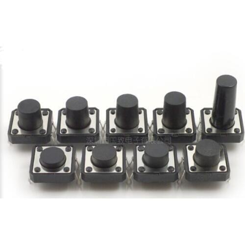 Free shipping 12*12*14.5MM Light touch switch 4 feet Micro switch DIP Key switch 12x12x14.5MM Vertical four feet