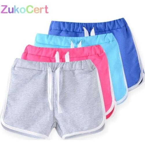 Cotton girls short kids clothing New candy color Childrens boys beach pants shorts