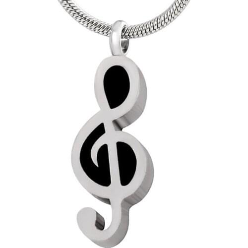 IJD8033l Stainless Steel Music Note Cremation Pendant Keepsake Jewelry Ashes Holder Urn Funeral Memorial Necklace for Women