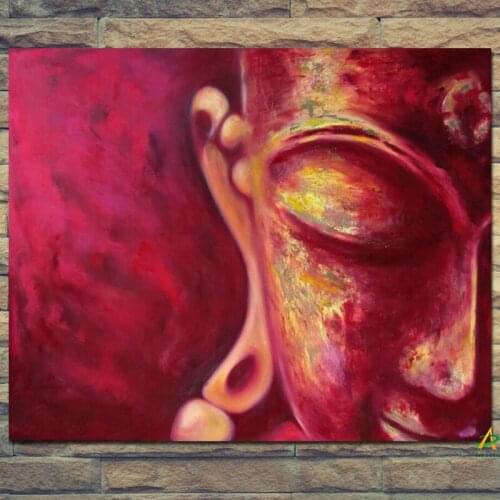 Red Buddha Face Fengshui Canvas Painting Print On Canvas for Buddhism Home Cuadros Decor Office Wall Art Picture Poster Unframed