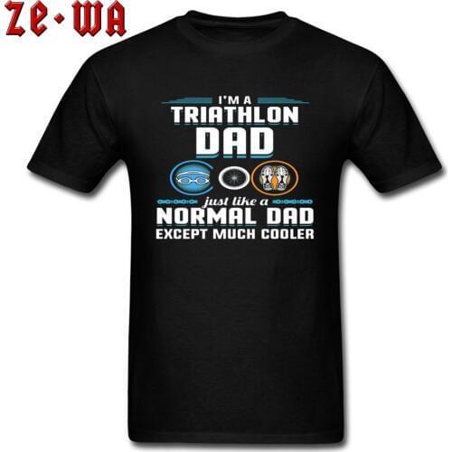 Mens Black T Shirt Letter Patchwork Fahsion Clothes Father Day Im A Triathlon Dad Just Like Normal Except Cooler New Tshirts
