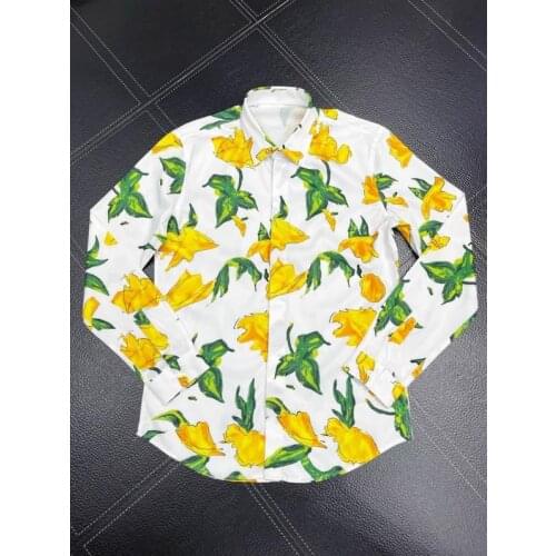 UK0060 Fashion Mens Shirts 2021 Runway Luxury famous Brand European Design party style Mens Clothing