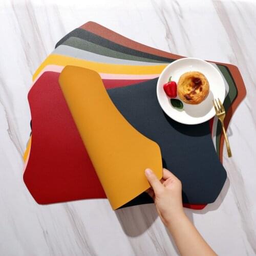 New leather placemat Double-sided home hotel restaurant western food mat Wholesale waterproof table mat insulation pads