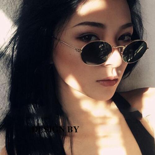 HJYBBSN Pink Round Oval Sunglasses Women men female brand Metal Frames Mirror Lenses Sun Glasses For women Male retro de sol