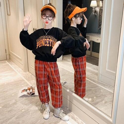 Girls Clothing Suits Sweatshirts +Pants 2021 Charming Spring Autumn Kids Teenagers Outwear Kids Cotton Tracksuit Sport Suits