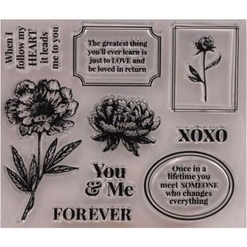 You & Me Transparent Clear Silicone Stamp Seal DIY Scrapbooking Rubber Hand Account Photo Album Diary Decor Reusable 12*10.5cm