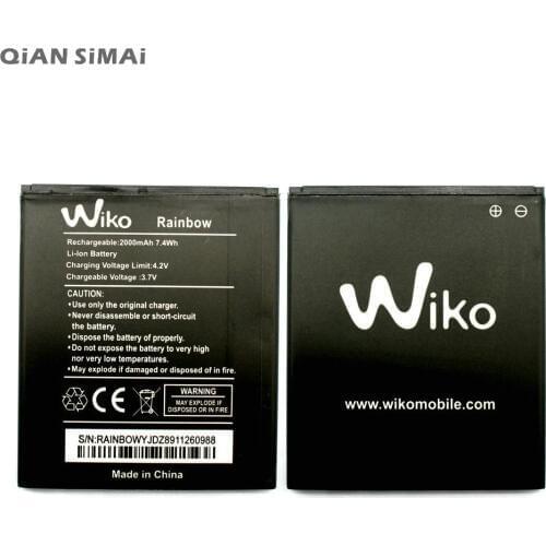 QiAN SiMAi New 2000mAh Battery For Wiko Rainbow High Quality Mobile Phone Replacement Li-ion Battery +Tracking Code
