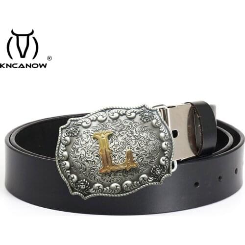 Wide Belts For Men 100% Genuine Leather High Quality Fashion Vintage Designer L Belts For Men Luxury Ceinture Cuir Homme Strap
