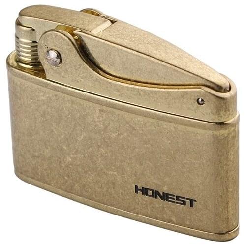 Retro Gasoline Flint Lighter Firewheel Trenches Pure Copper Cigarette Petrol Lighter Free Fire Inflated Metal Gadgets For Men