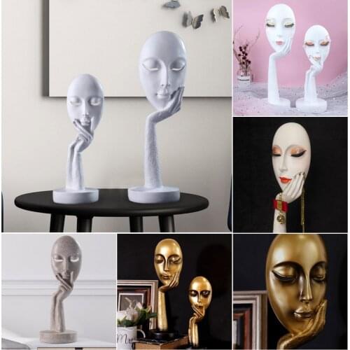 Nordic Human Meditators Abstract Lady Face Character Resin Statues Sculpture Art Crafts Figurine Home Decorative Display