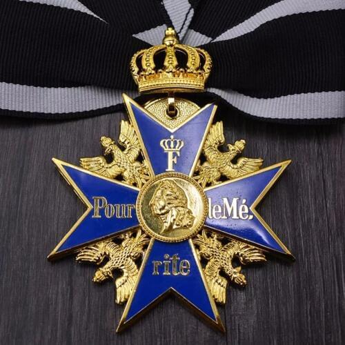 Top quality WW2 Prussian German grand medal Order large WWI Gold Blue Max Pour Le Merite badge