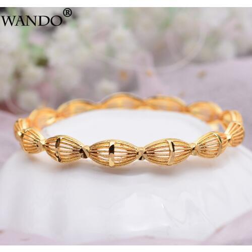 WANDO 1PCS Fashion Metallic Gold color Jewelry Ethiopian Bracelet&Bangle For women Middle East Wedding Jewelry African Gifts