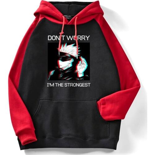 Funny Japanese Anime Hoodies Jujutsu Kaisen Printed Mens Raglan Hoody Harajuku Brand MenS Hoodie Loose Casual Male Sweatshirts