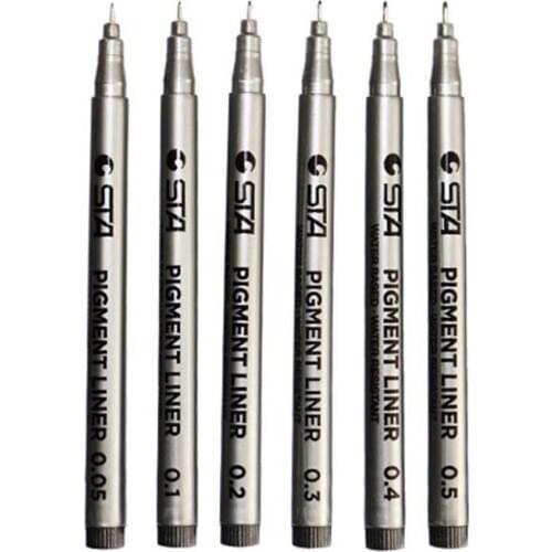 1Pcs Marker Pen Fineliner Painting Supplies Numbers Brushes Pigment Liner Sketching Pens Black Waterproof Ink Multipurpose