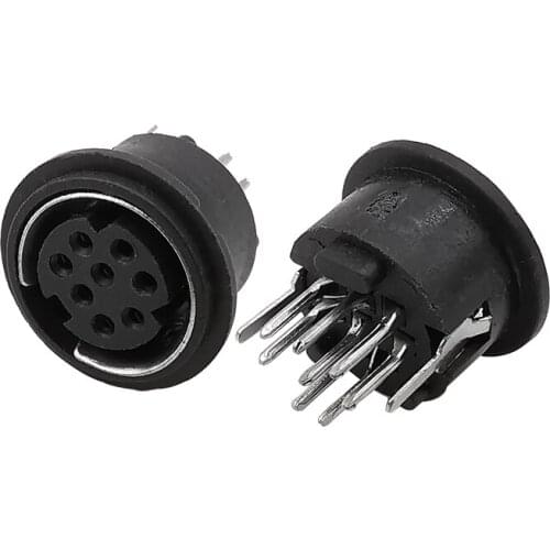 10Pcs/lot PS2 8 Pin Mini DIN Female Socket Connector 8Pin Straight Needle Circular Jack DIN Terminal Chassis Connectors