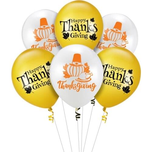 10pcs/lot Thanksgiving Party Decoration Maple Leaf Latex Balloon Pumpkin Turkey Balloons Festival Decor 12inch